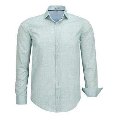Imagem de Camisa Social Manga Longa Comfort Amil Algodão Tecido Liso 1866, Cor 0