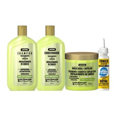 Imagem de Kit Shampoo Condicionador Masc Tonico Antiqueda Reconstrutor - Gota Do