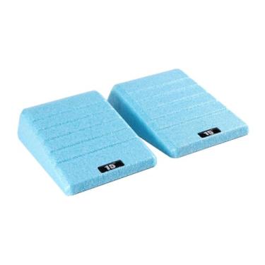 Imagem de Vaveren de agachamento com cunha, 2 peças, de ioga, alongamento profissional de pernas para levantamento de peso, elevação de calcanhar de alto, Azul