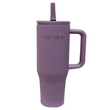 Imagem de VELORA ChillGuard Copo isolado de aço inoxidável de 1,18 l para bebidas quentes e frias (água, café, vitaminas, sucos etc.) (roxo)