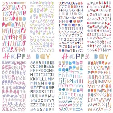 Imagem de EORTA Adesivos 3D com letras fofas 8 folhas, adesivos de espuma com números do alfabeto para álbuns, bonés de formatura, garrafas de água, materiais para professores, decoração de sala de aula