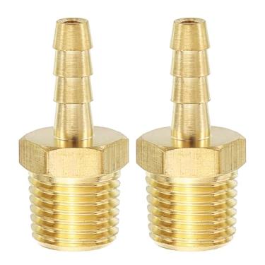 Imagem de METALLIXITY 1 peça de mangueira de latão para adaptador macho NPT 5/40.6 cm Barb x 3/20.3 cm NPT macho para sistemas de combustível automotivo, motocicleta, marítimo, caminhão, RV
