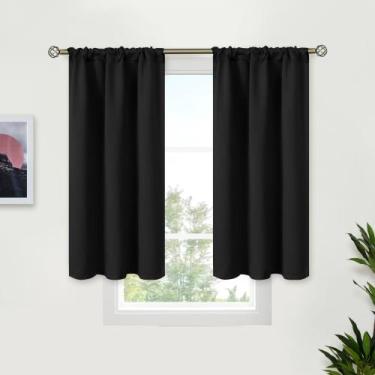 Imagem de Cortinas Blackout BGment Black 86x102cm para 2 painéis de quarto