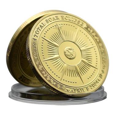 Imagem de Réplica comemorativa da moeda: eclipse solar total, 8 de abril de 2024