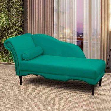 Imagem de Divã Chaise Copenhagen Veludo 1,60cm Speciale Home Ciano