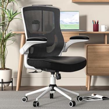 Imagem de CYKOV Cadeira de escritório, cadeira de mesa com encosto alto, altura ajustável e design ergonômico, cadeira de computador para escritório em casa, suporte lombar executivo, acolchoado com apoio de