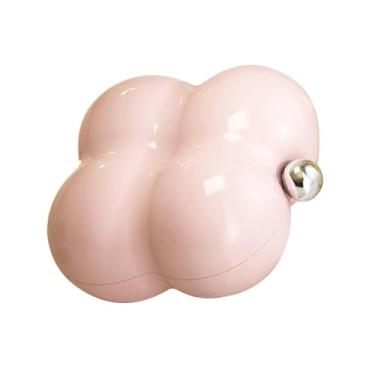 Imagem de Caixa de comprimidos compacta em forma de nuvem – Caixa de medicamentos portátil para viagens, organizador de comprimidos de 7 grades e estojo de armazenamento de joias - rosa