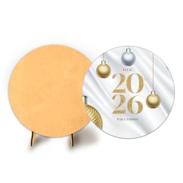 Imagem de Painel C Elastico Redondo 50cm Ano Novo + Suporte MDF (ANV105)