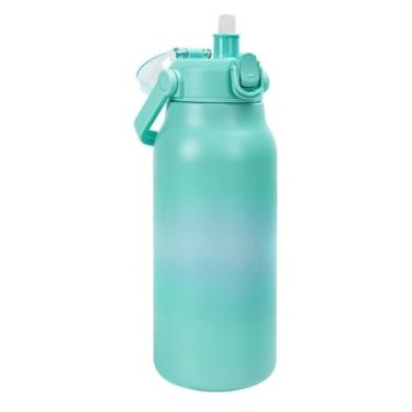 Imagem de Garrafa TéRmica | Design Com Isolamento A VáCuo, Adequado Para Bebidas Quentes E Frias(Azul Esverdeado 1700ML)