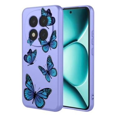Imagem de HTXWXJC Capa de telefone para Redmi Note 15 Pro+, à prova de choque, flexível, amortecedor, TPU, capa macia com estampa de borboleta, capa de telefone para Xiaomi Redmi Note 15 Pro+ Plus borboleta