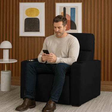 Imagem de Cadeira Do Papai Ocean Retratil Reclinavel Porta Copo Usb Preto