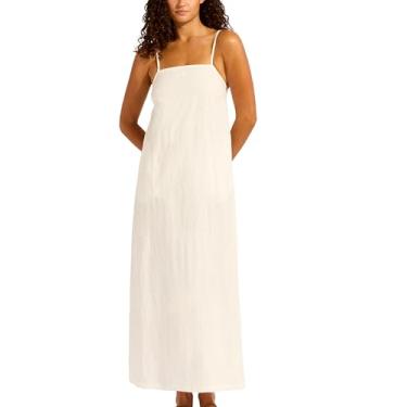 Imagem de Seafolly Vestido longo feminino com alças reunidas, Beachedit branco, PP