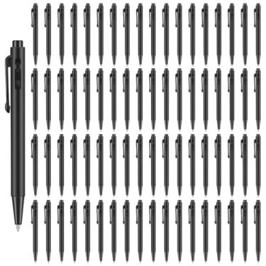 Imagem de Chewtoyo Mini canetas a granel retráteis, 72 peças, canetas esferográficas pequenas, pontas finas de 0,7 mm com clipe, canetas de tinta preta pequena, canetas esferográficas lisas para notebook, bolso