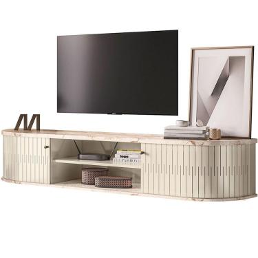 Imagem de Rack Suspenso 2 Portas Faro Para Tv De 75 Polegadas Calacata/off White