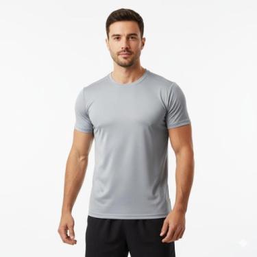 Imagem de Camiseta Slim Dry Fit Proteção Solar Uv Lisa COR:CINZATAMANHO:G - Tren