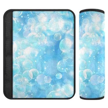 Imagem de Almofadas de alça de assento de carro Blue Bubble Capas de cinto de segurança Almofadas de alça de ombro para adultos macias 2 peças