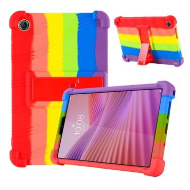Imagem de Capa para Lenovo Tab One de 8,7 polegadas, capa para tablet KONXISA com material de silicone premium, função de suporte dobrável, capa para tablet à prova de choque e proteção total, capas protetoras