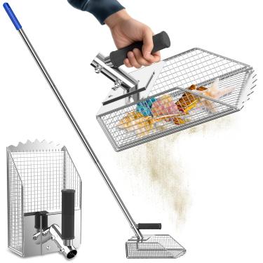 Imagem de Viscogrip Colher de areia para detecção de metais, pá detector de metais de aço inoxidável 304 com haste resistente, peneira de areia para praia, pá para praia e caça ao tesouro subaquática