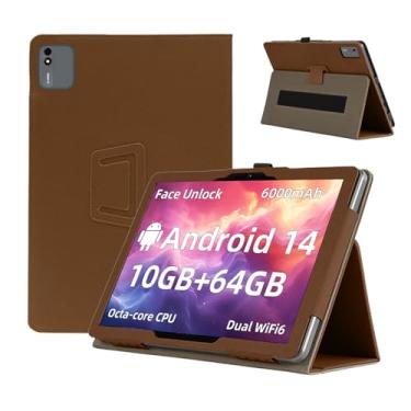 Imagem de Capa para tablet TUOHAITIME C30 de 10,1 polegadas, KONXISA com adsorção magnética, capa protetora dobrável de couro PU com suporte para caneta, antiarranhões e proteção total de 360°, capa para tablet