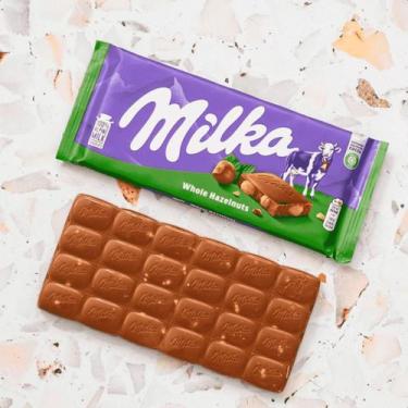Imagem de Chocolate ao leite com avelã inteira Milka Importado