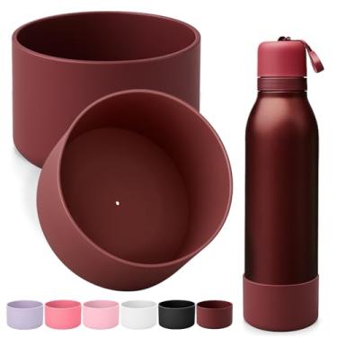 Imagem de Mity rain 2 peças de bota de silicone para garrafa de água Owala FreeSip Twit, antiderrapante, redução de ruído, evita arranhões (cereja preta)