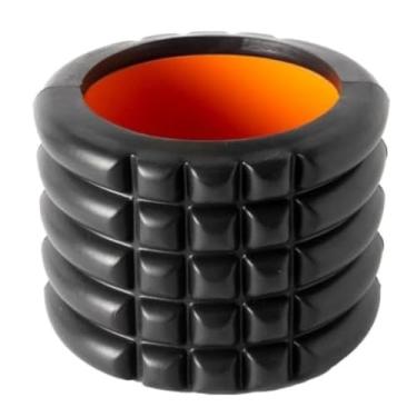 Imagem de Mini Rolo de Liberação Miofascial com Ranhuras, EVA e PVC, 10x14cm, Preto e Laranja, 280g, Alívio de Tensão Muscular