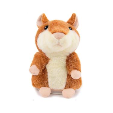 Imagem de Brinquedo de pelúcia Talking Brown Hamster 15 cm em algodão e pelúcia