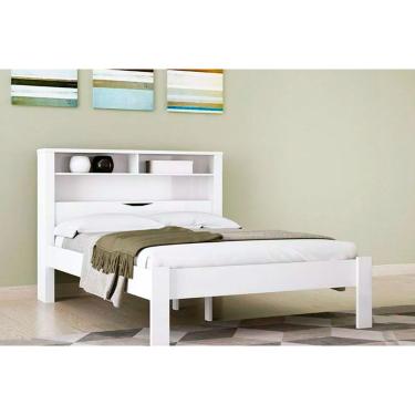 Imagem de Cama de Casal Invicta c/ Baú e 2 Nichos Branco - Santos Andirá