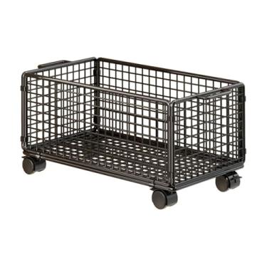 Imagem de Fenteer Organizador de arquivos com rodinhas, carrinho de armazenamento de malha com rodas, organizador de pastas de arquivo suspensas, para brinquedos de, Preto, L