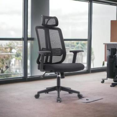 Imagem de Cadeira de Escritório Totalmente Ajustável Com Encosto de Cabeça Tela 