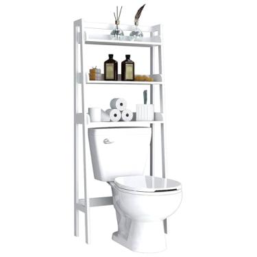 Imagem de SPXMQSS Unidade de armazenamento para máquina de lavar, prateleira sobre vaso sanitário, armário de máquina de lavar roupa independente com prateleiras abertas, armazenamento sobre o vaso sanitário