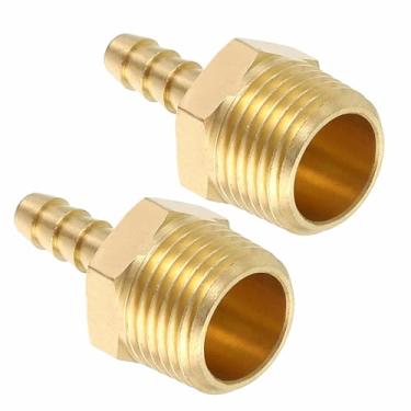 Imagem de Kozelo Pacote com 2 acessórios de mangueira de latão Farpas de mangueira de 5/81.3 cm para conexões macho NPT de 3/20.3 cm para máquinas domésticas, banheiras de massagem e sistemas de irrigação