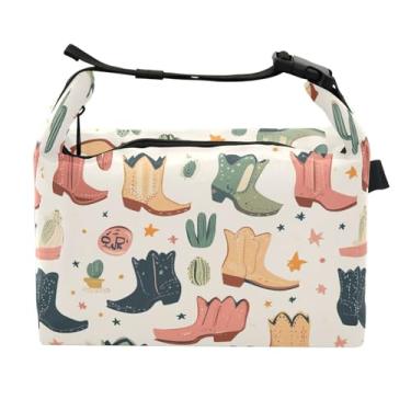Imagem de STAYTOP Linda lancheira de botas de cowboy com fivela de alça, lancheira isolada para meninos e meninas, lancheira térmica para trabalho escolar