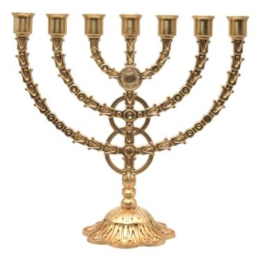 Imagem de Candelabro Castiçal Menorah Dourado Grande – Tradicional e Decorativo para Festividades
