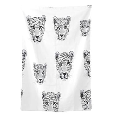 Imagem de STAYTOP Tapeçaria de parede com estampa de leopardo, tapeçarias para decoração de casa, dormitório, sala de estar, quarto, tapete de parede (60 × 40 pol)