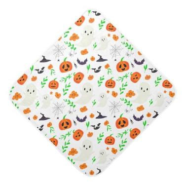 Imagem de Burbuja Toalha de banho para bebê Boo Pumpkins - Toalha com capuz de musselina macia e absorvente para recém-nascidos, 89 x 89 cm
