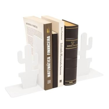 Imagem de Aparador de Livros Cacto em Aço – Kit 2 Unidades Decorativo para Estante e Escritório