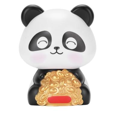 Imagem de CUOFYUNL Estatueta de Panda Movida a Energia Solar Auto Nodding Painel de Carro Decoração Fortune Panda Ornamento para Crianças e Casa (Olhos apertados)