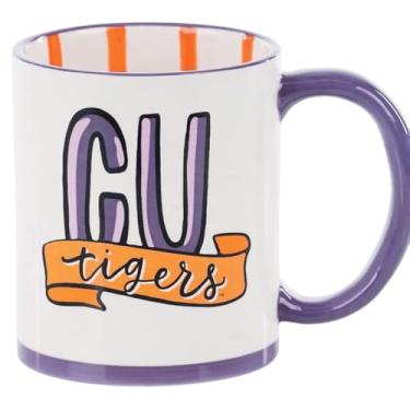 Imagem de Glory Haus Canecas de café ou sopa jumbo universitárias, pintadas à mão, cerâmica de 473 g (Clemson Tigers)