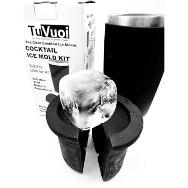 Imagem de TuVuoi Molde de fabricação de gelo para artesanato em forma de dado transparente - escolha entre 5 formas diferentes. Esfera, bola de golfe, diamante, dados de dados ou dados de jogo de tabuleiro.