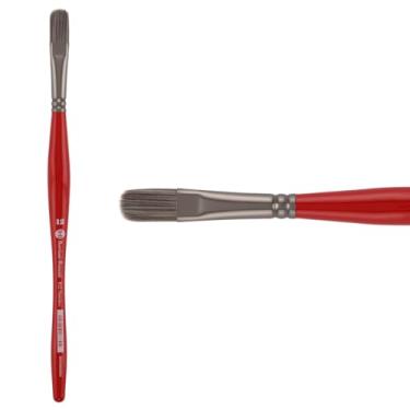 Imagem de Pincel Borciani Bonazzi Unico Silver Synthetic Series 812, Filbert 6 - Pincel de cabo médio feito à mão na Itália, sem crueldade, acrílico, óleo, aquarela, precisão elástica