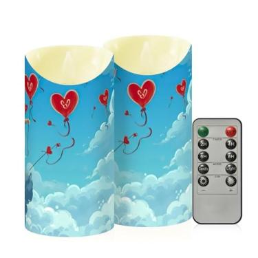 Imagem de Wassud Pacote com 2 lindas velas anjos sem chama com controle remoto, velas realistas cintilantes com temporizador, velas decorativas para Natal, casamento, festa, decoração de casa média