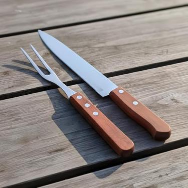 Imagem de Kit Mestre do Churrasco – Faca e Garfo Inox Linha Raiz