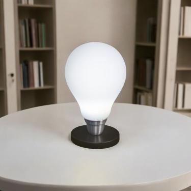 Imagem de Luminária Lâmpada 3d De Mesa Branca Com Base Bivolt