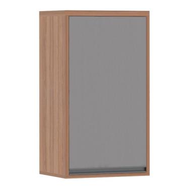 Imagem de Armário Aéreo 40 Cm 1 Porta Cinza Puro 1 Prateleira Isaluciane Móveis
