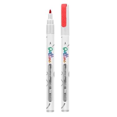 Imagem de Marcador Multisuperficies Vibes Outline 1.0 Com Efeito Contorno Ponta Triangular Tris Vermelho