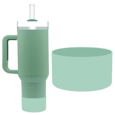 Imagem de Bota protetora de silicone para Stanley Quencher H2.0 40 30 567.0 g e IceFlow Flip 30 567.0 g, livre de BPA, anti-ruído, anti-arranhões, capa protetora de copo