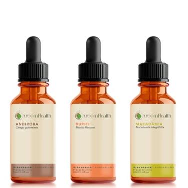 Imagem de Kit de Óleos Vegetais Puro Natural – Andiroba, Macadâmia e Buriti – 30 ml cada