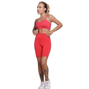 Imagem de Conjunto de Academia Vekyo Top Alça Fina + Bermudinha Suplex Treino Moda Fitness Feminina-Feminino