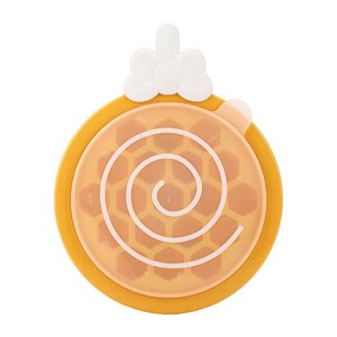 Imagem de Ainoli bandeja de cubos de gelo hexagonal, divisão independente, grau alimentar, pp, faça você mesmo, bandeja de cubos de gelo em favo de mel com tampa para geladeira de cozinha (Amarela)